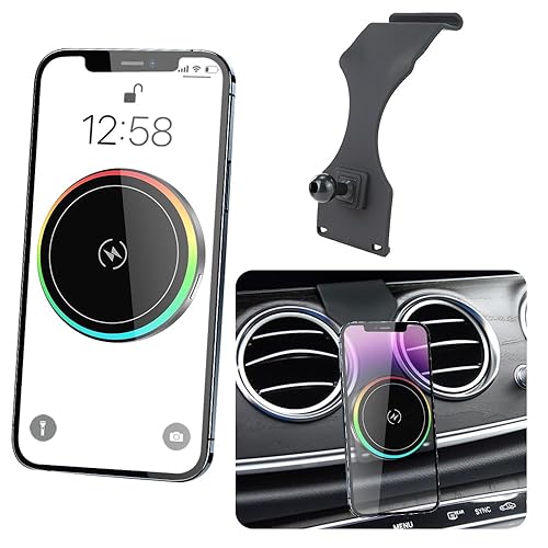 LUNQIN Car Magnetic Phone Mount for Mercedes Benz E-Class 2016-2023 and CLS Class 2018-2023 Auto Interior Accessories Best Cellphone Holder Fast 15W
