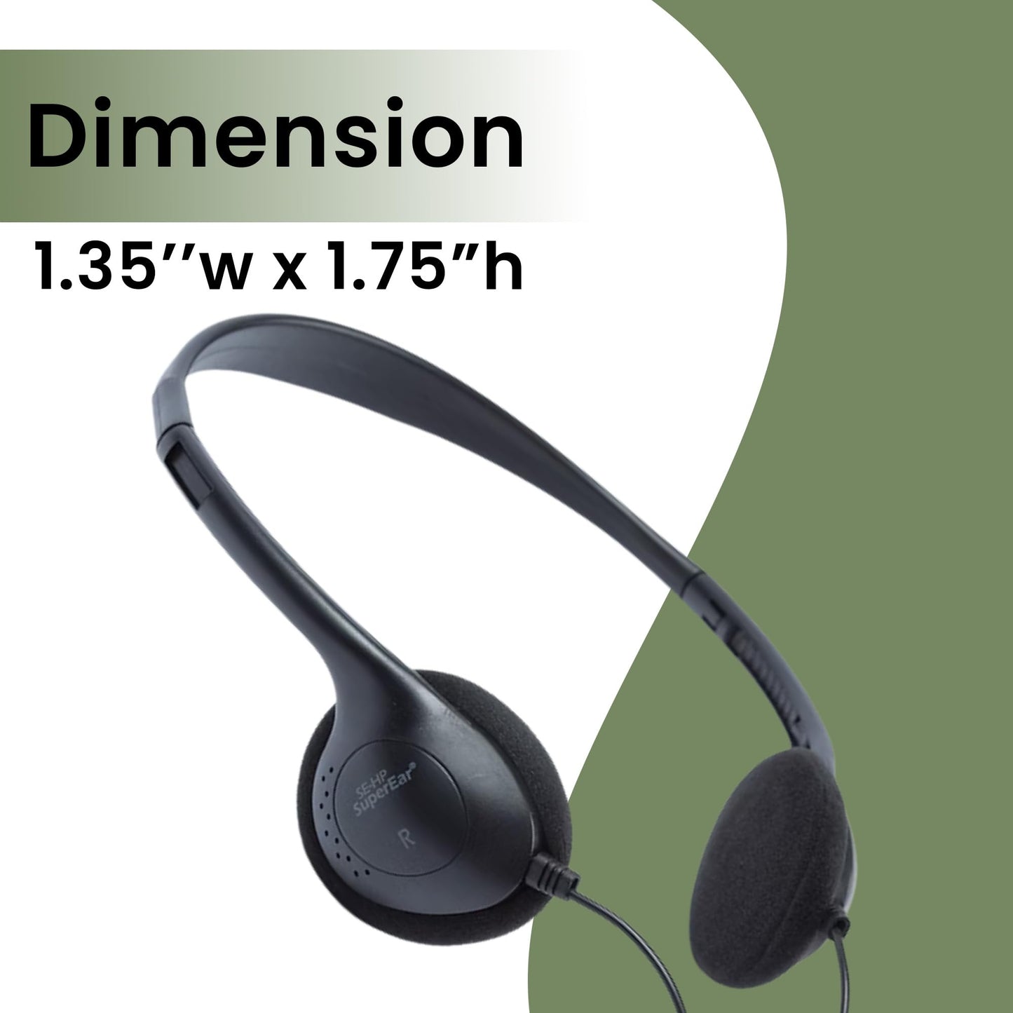 SuperEar Premium - Small Replacement Lightweight Headphones,Small, Portable and Comfortable Wired Headphones, Ideal for Pocket Talker Device and Sound