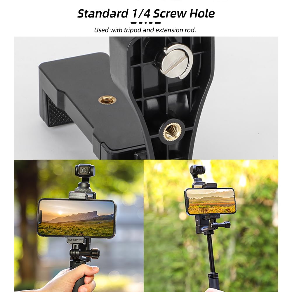Fergio OSMO Pocket 3 Front Phone Mount Accessories (1/4”Thread Screw), Used with Tripod and Expansion Mount Extension for DJI Osmo Pocket 3