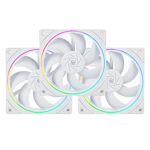 Thermalright TL-S12W CPU Fan Case Cooler PWM Fan, fine Aperture Light Effect,4pin PWM Connector Computer Fan with ARGB Aperture, 1500RPM Speed PC