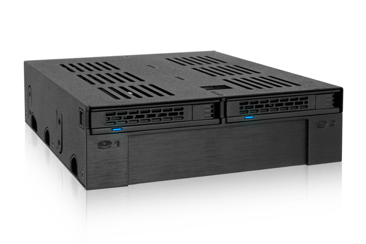 ICY DOCK 2 Bay 2.5 SAS/SATA HDD/SSD Mobile Rack + 3.5" Slot for External 5.25" Bay | ExpressCage MB322SP-B