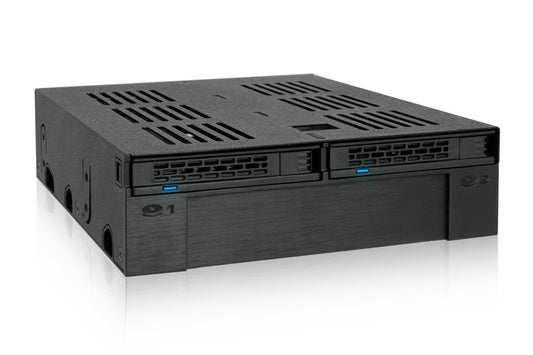 ICY DOCK 2 Bay 2.5 SAS/SATA HDD/SSD Mobile Rack + 3.5" Slot for External 5.25" Bay | ExpressCage MB322SP-B