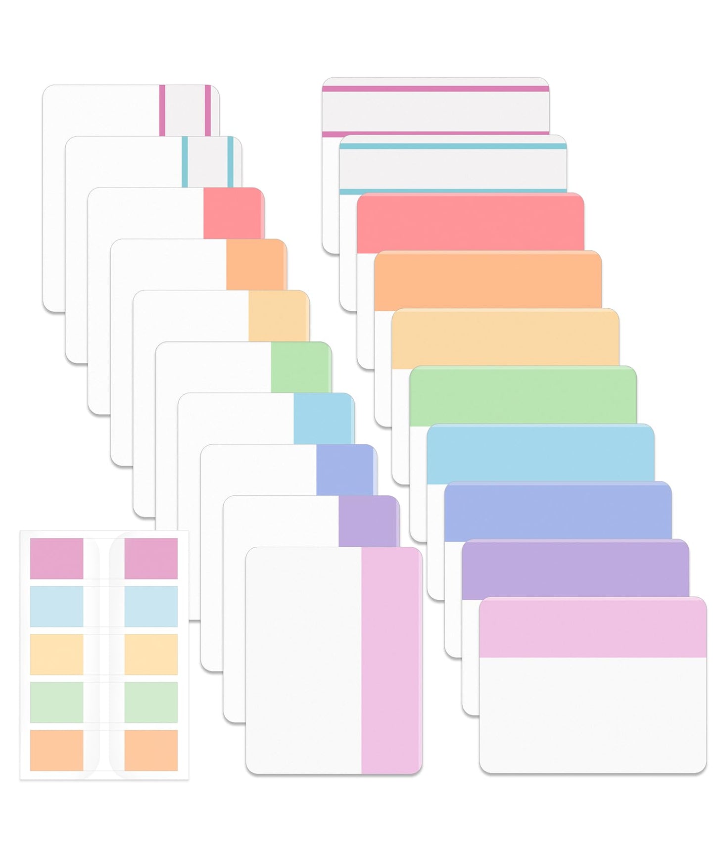 Mr. Pen- Sticky Index Tabs, 500 pcs, 21 Sets, Pastel