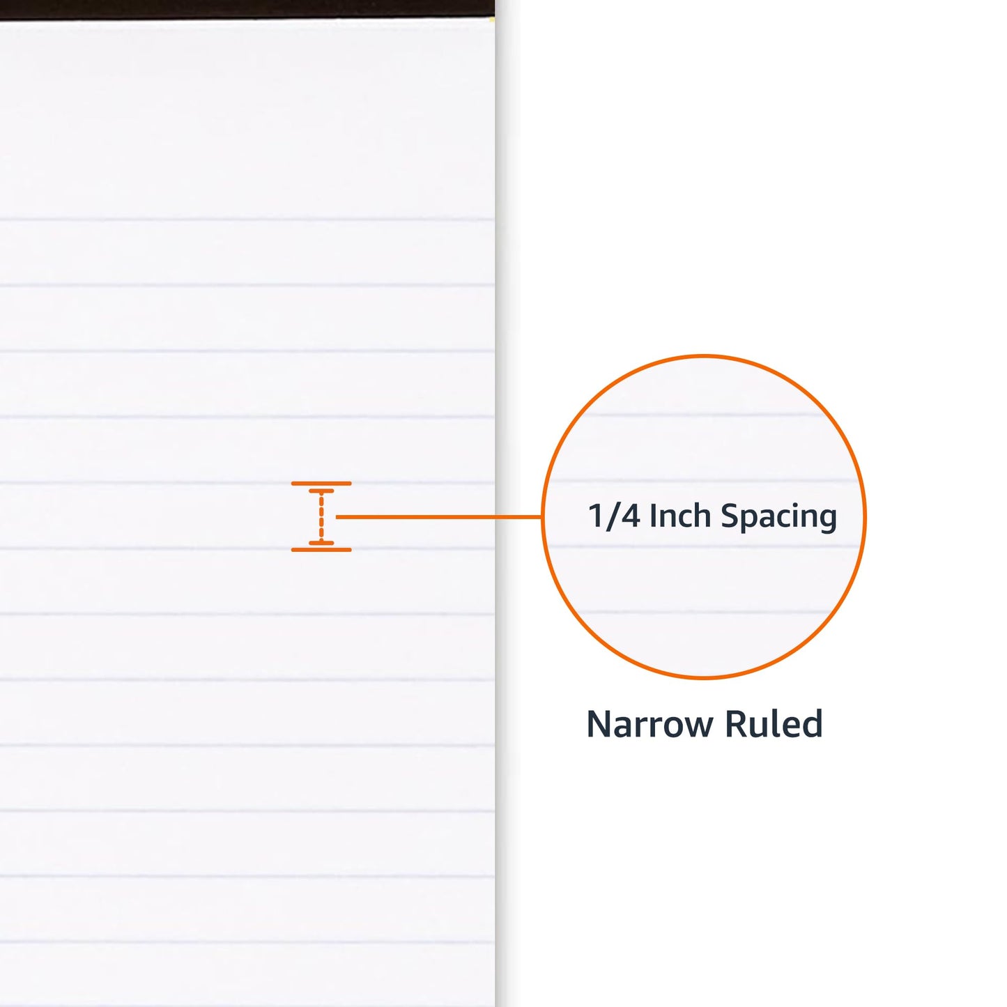 Amazon Basics Narrow Ruled 5 x 8 inch Writing Pad, 72 Count (6 Packs of 12), White