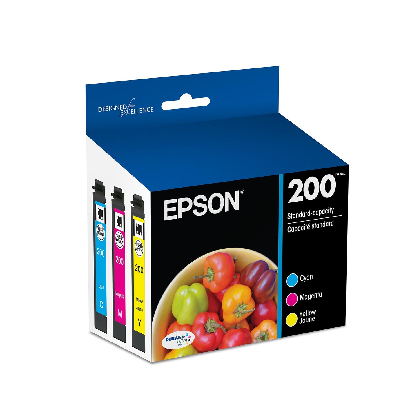 Epson 200 DURABrite Ultra Ink Standard Capacity Color Combo Pack (T200520-S) Works with Workforce WF-2520, 2530, 2540, Expression XP-200, 300, 310