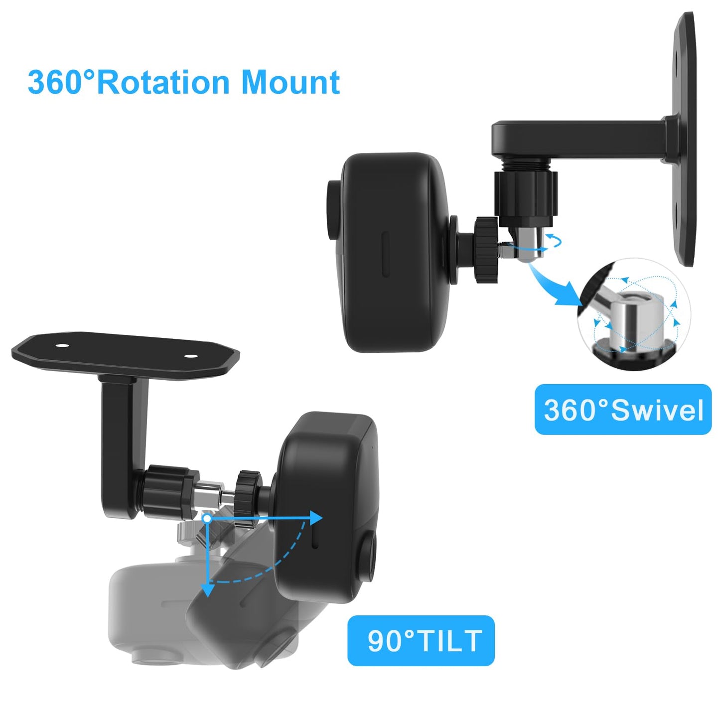 2Pack Adjustable Security Wall Mount Bracket for Blink Outdoor 4 (4th Gen) / (3rd Gen), Blink XT / XT2, Blink Mini, Perfect View Angle for Your Blink