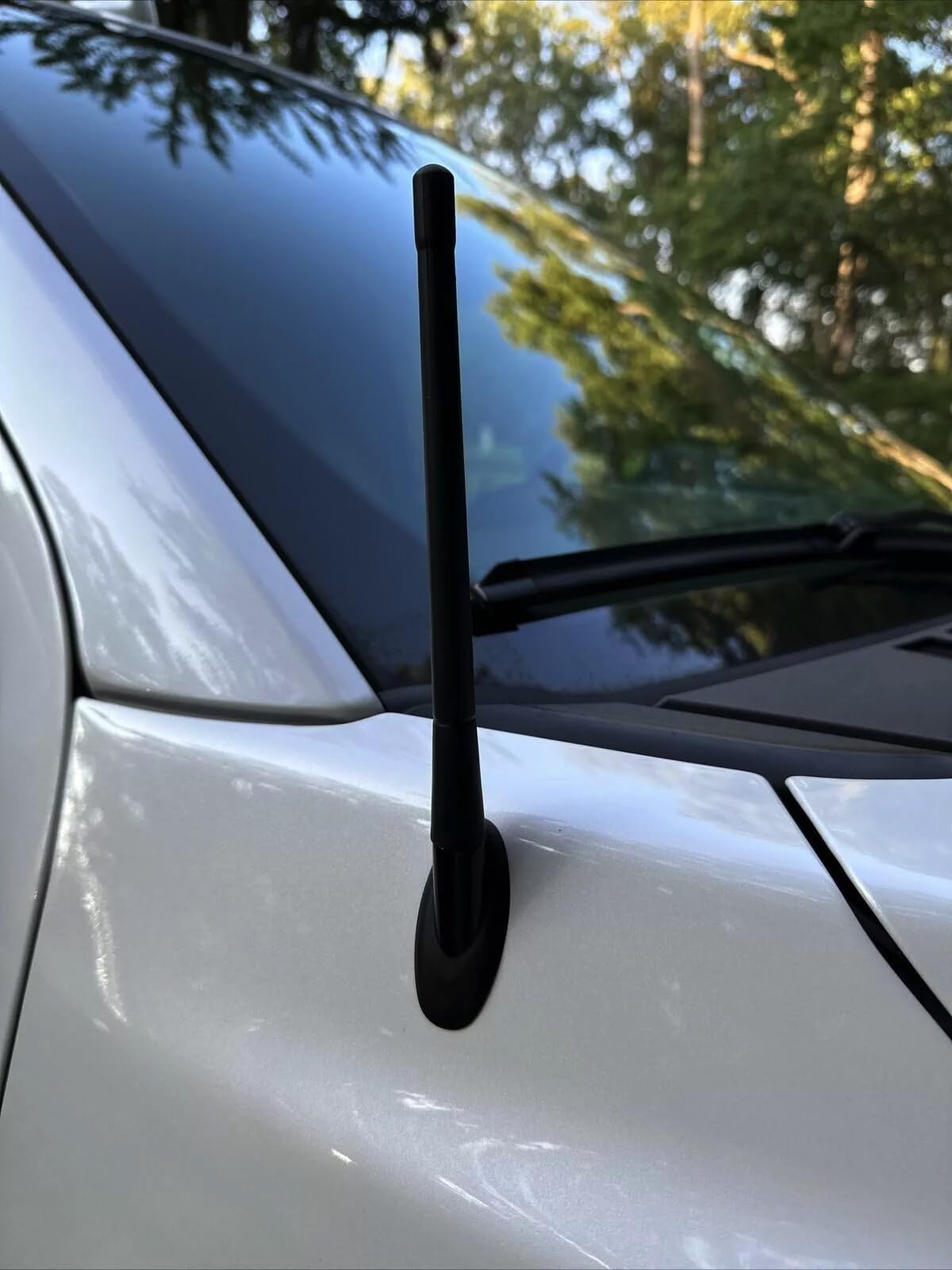 EACCESSORIES EA 7" inch Short Rubber Black Stubby Antenna Mast Power Rod Radio AM/FM for Cars, Trucks, SUVs, Sedans - Waterproof, Easy Installation
