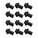 dracaena.io 12 Pack of G1/4" thread to 3/8" Barb Fitting for Soft Tubing, PC Water Cooling System Soft Tube Connectors, Black