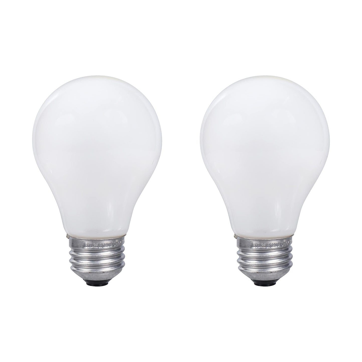 Sylvania Incandescent A19 E26 Medium Base 25 Watt Light Bulbs, 2 Pack