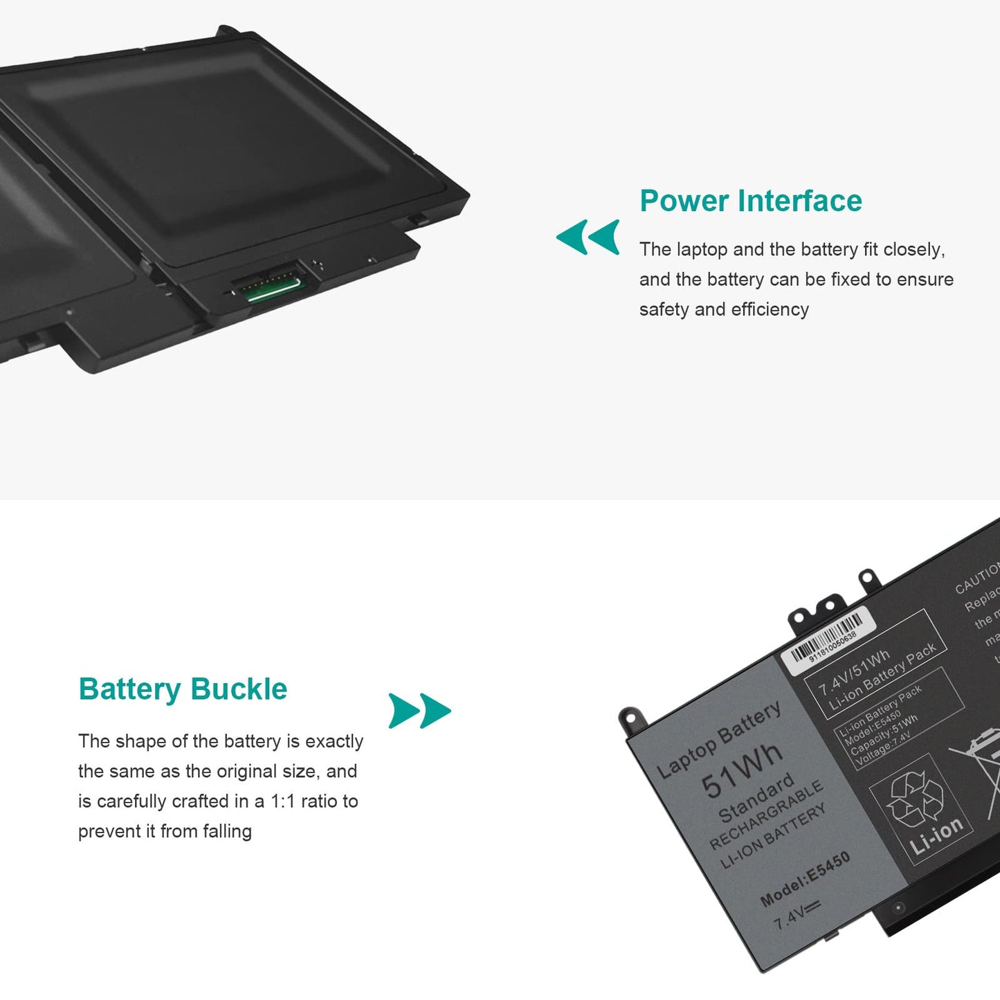 G5M10 Battery for Dell Latitude 14 15 E5450 E5550 E5250 P48G001 Series, 15.6 inch, WYJC2 0WYJC2 8V5GX R9XM9 1KY05 08V5GX VMKXM 5XFWC PF59Y TXF9M 7V69Y