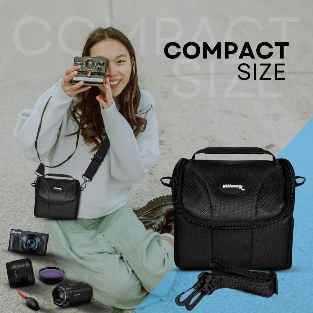 Ultimaxx Small Carrying Case/Gadget Bag for Sony, Nikon, Canon, Olympus, Fuji, Pentax, Panasonic, Samsung,Leica, Kodak & Many More Cameras