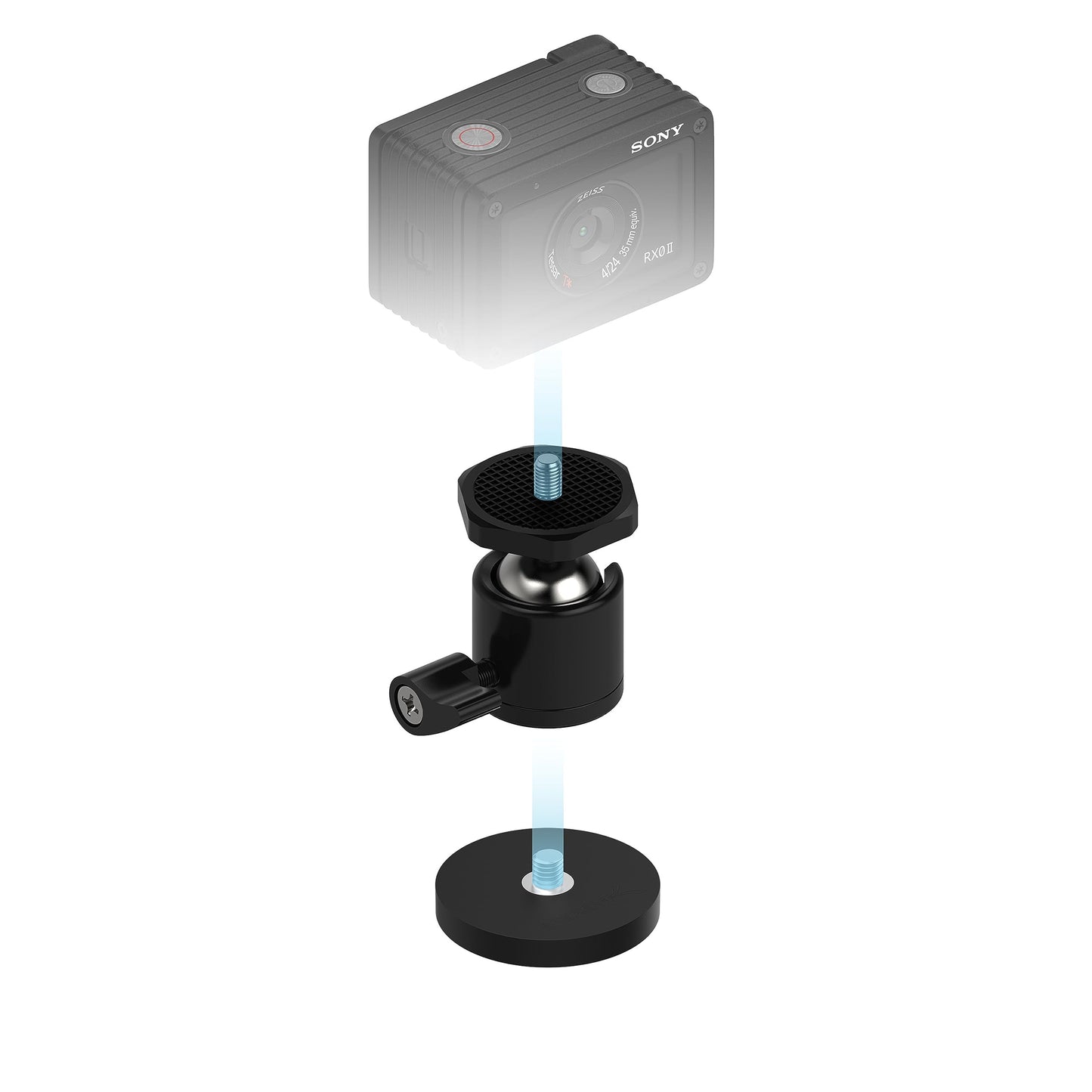 SABRENT Rubber Coated Magnetic Mount Compatible with GoPro and Small Cameras (CS-MG43)
