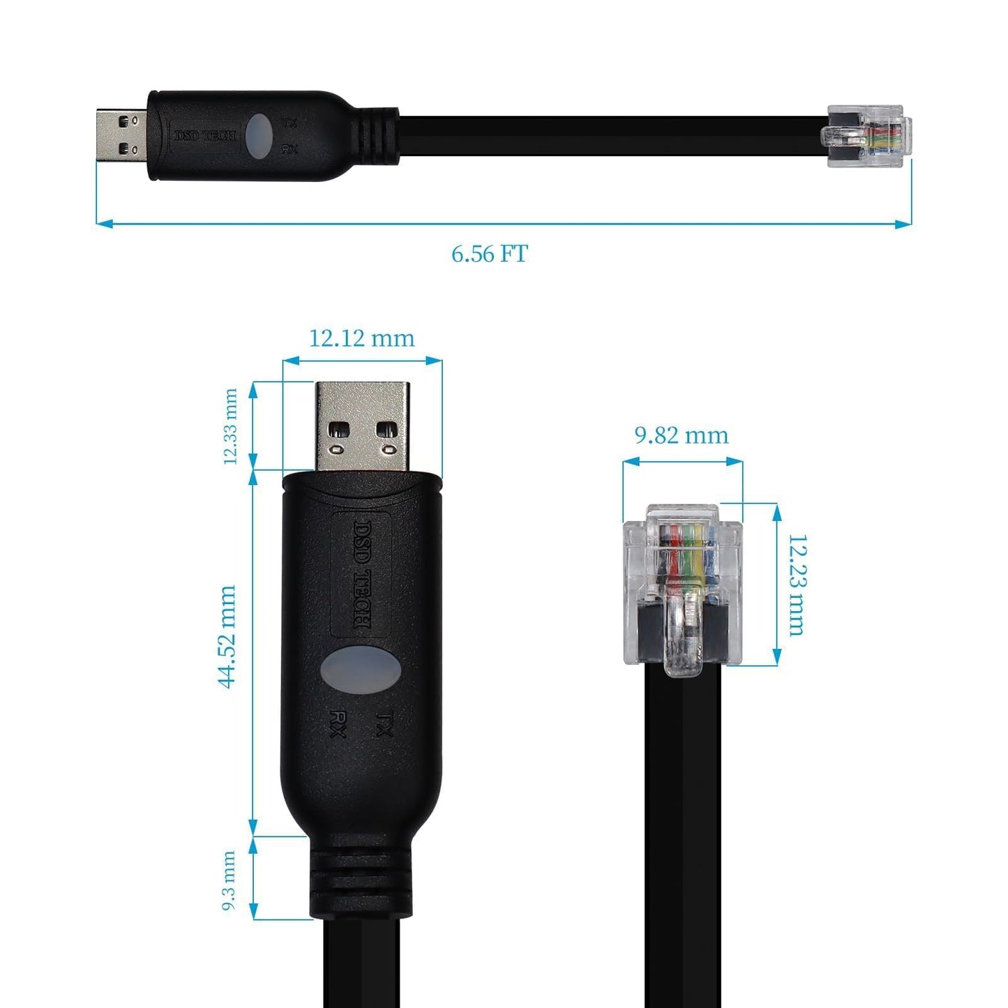 DSD TECH SH-RJ12K USB to RJ12 RS232 Serial Cable with FTDI Chip for ESA Plex-COM2 Bridge EXP-4