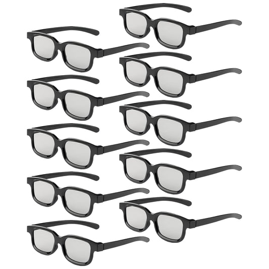 3D Glasses, Circular Polarized Non-Flashing Passive 3D Glasses for Format Cinema/Passive Polarized 3D TV Projector - 3D-Eyewear That Supports 3D TV