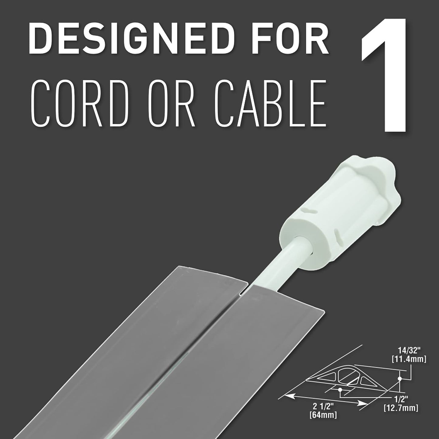 C2G Wiremold Floor Cord Management Kit, Corduct, Cord Protector, Wire Organizer and Hider, Rubber Cable Cover and Concealer, Gray, 5 Feet, CDG-5