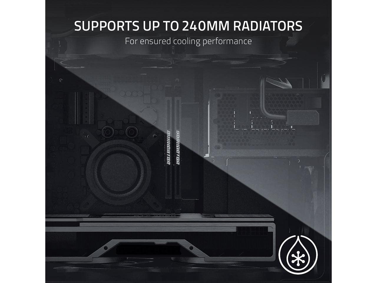 Razer Tomahawk Mini-ITX Gaming Case: Dual-Sided Tempered Glass Swivel Doors, Ventilated Top Panel, Chroma RGB Underglow Lighting, Built-in Cable