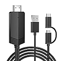 Weton 2-in-1 USB Type C Micro USB Android Phone to TV HDMI Cable, MHL to TV HDMI Adapter 1080P HDTV Mirroring & Charging Cable for Android Smartphone
