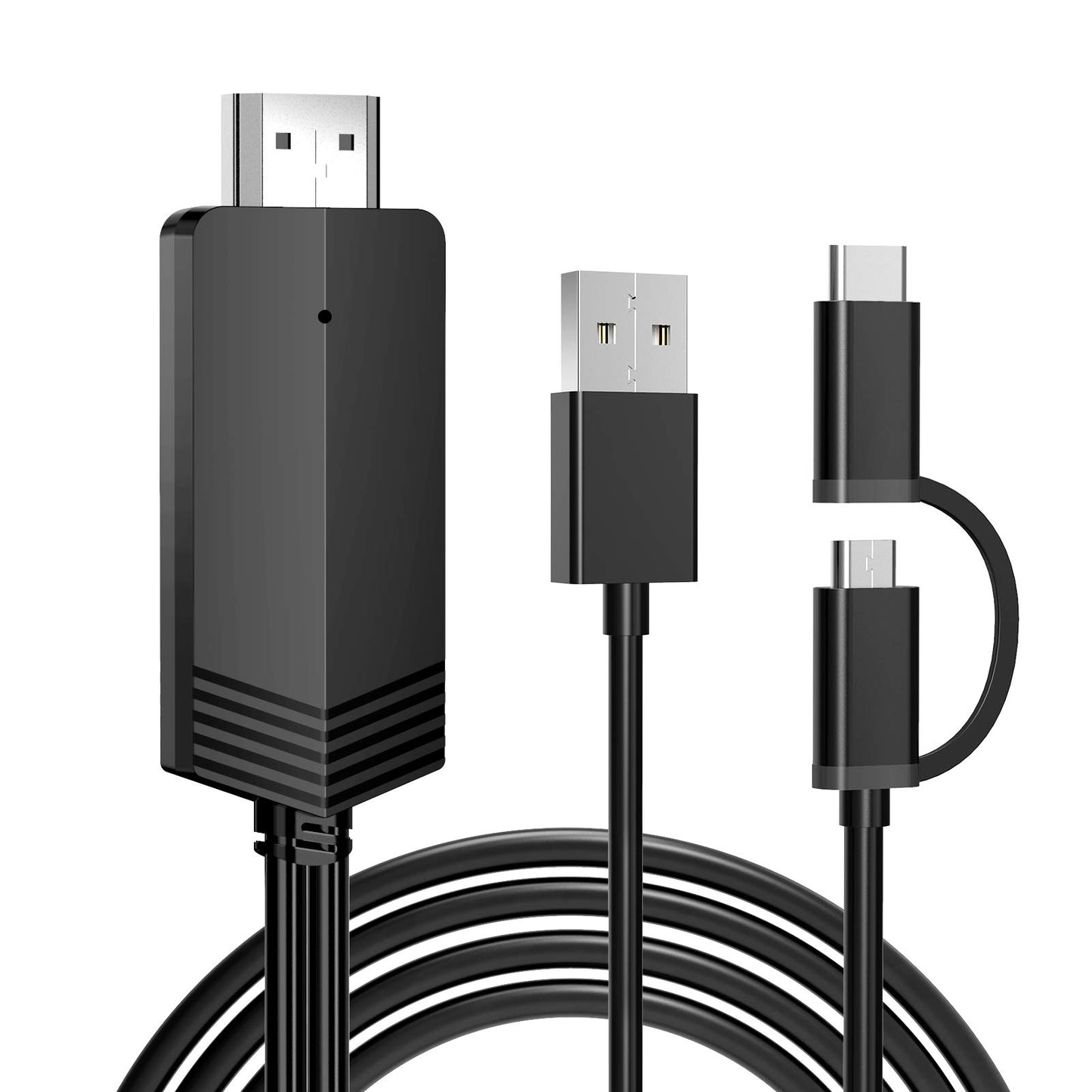 Weton 2-in-1 USB Type C Micro USB Android Phone to TV HDMI Cable, MHL to TV HDMI Adapter 1080P HDTV Mirroring & Charging Cable for Android Smartphone