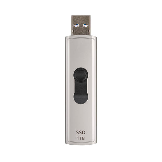 Transcend 1TB External SSD, USB 3.2 Gen2, Up to 1,050MB/s, Portable SSD with Type A, Retractable Connector Metal Case, for Notebook, Desktop, Smart