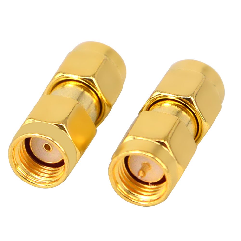 onelinkmore SMA Male to RP-SMA Male Adapter RF Coaxial Coax Gender Changer Coupler SMA (Pin) to Reverse Polarity RP-SMA (Hole) Converter for WiFi