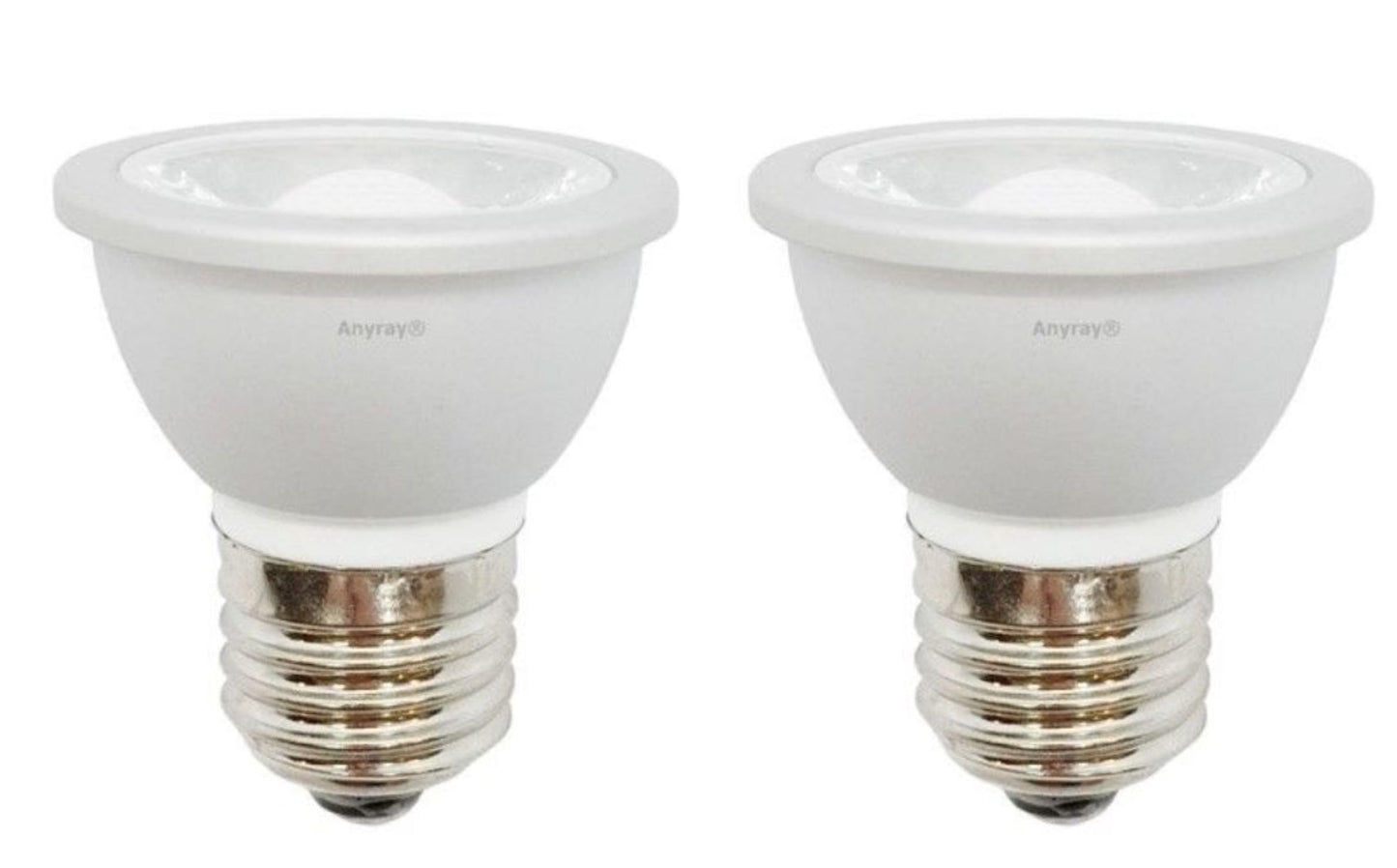 Anyray 2-LED Light Bulbs HR16 120V 5W E27 MR-16 JDR C Hood Lamp Short Neck E26 (Warm White)