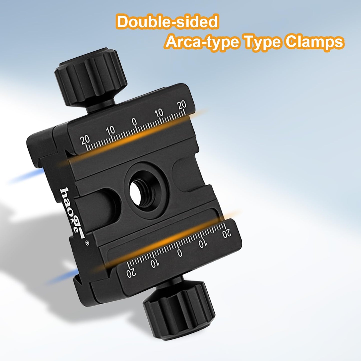 Haoge CP-50BII 50mm Subtend Double Dual Quick Release Clamp for Arca Swiss RRS Benro Rail Plate Nodal Slide