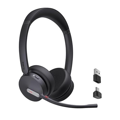 Yealink BH70 Wireless Bluetooth Headset with Microphone for Work, up to 35h Talking Battery Life, 3-Mic, 147g Lightweight Microsoft Teams Certified