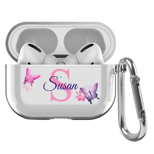 IKPYTREE Custom Name & Initial Crystal Clear Case for AirPods 4th Generation Pro/Pro 2 and 3rd Generation?Thin Shockproof Protective Customized