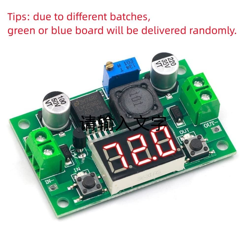 QEBIDUM LM2596S DC-DC Buck Converter DIY 4-40V to 1.25-37V Step-Down Regulator Power Module Volt Stabilizer with LED Voltmeter Display