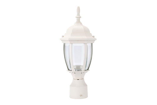 LIT-PaTH LED Outdoor Post Light, 15.6'' Aluminum Waterproof Pole Lantern, 5000K Daylight, 9.5W 800LM, Outside Lamp Post for Yard Driveway Patio, White