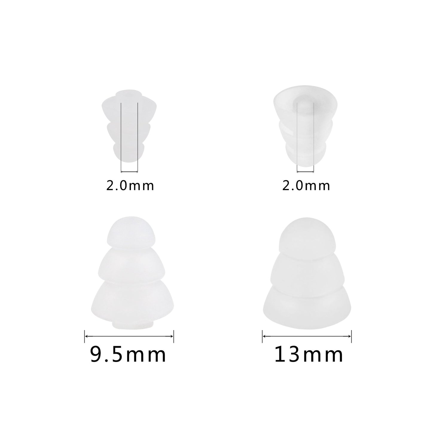 ALXCD Triple Ear Tip with 2mm Hole for Etymotic Shure Klipsch Earphone, (S/L) 4 Pairs Triple Flange Silicone Ear Tip Sleeves, Fit for Etymotic Shure…