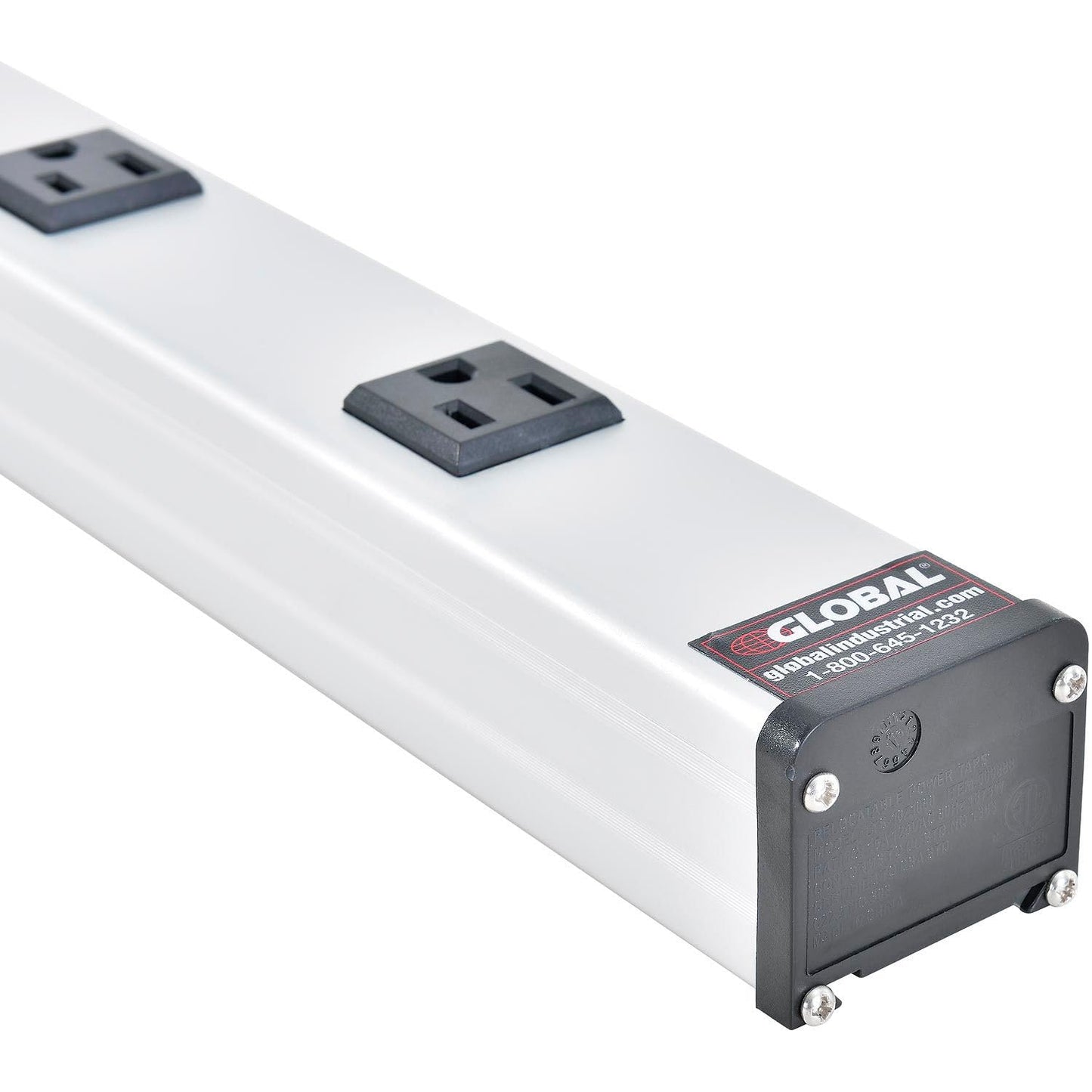 Global Industrial 48" 10 Outlet Aluminum Power Strip with 15-ft Cord ETL/cETL