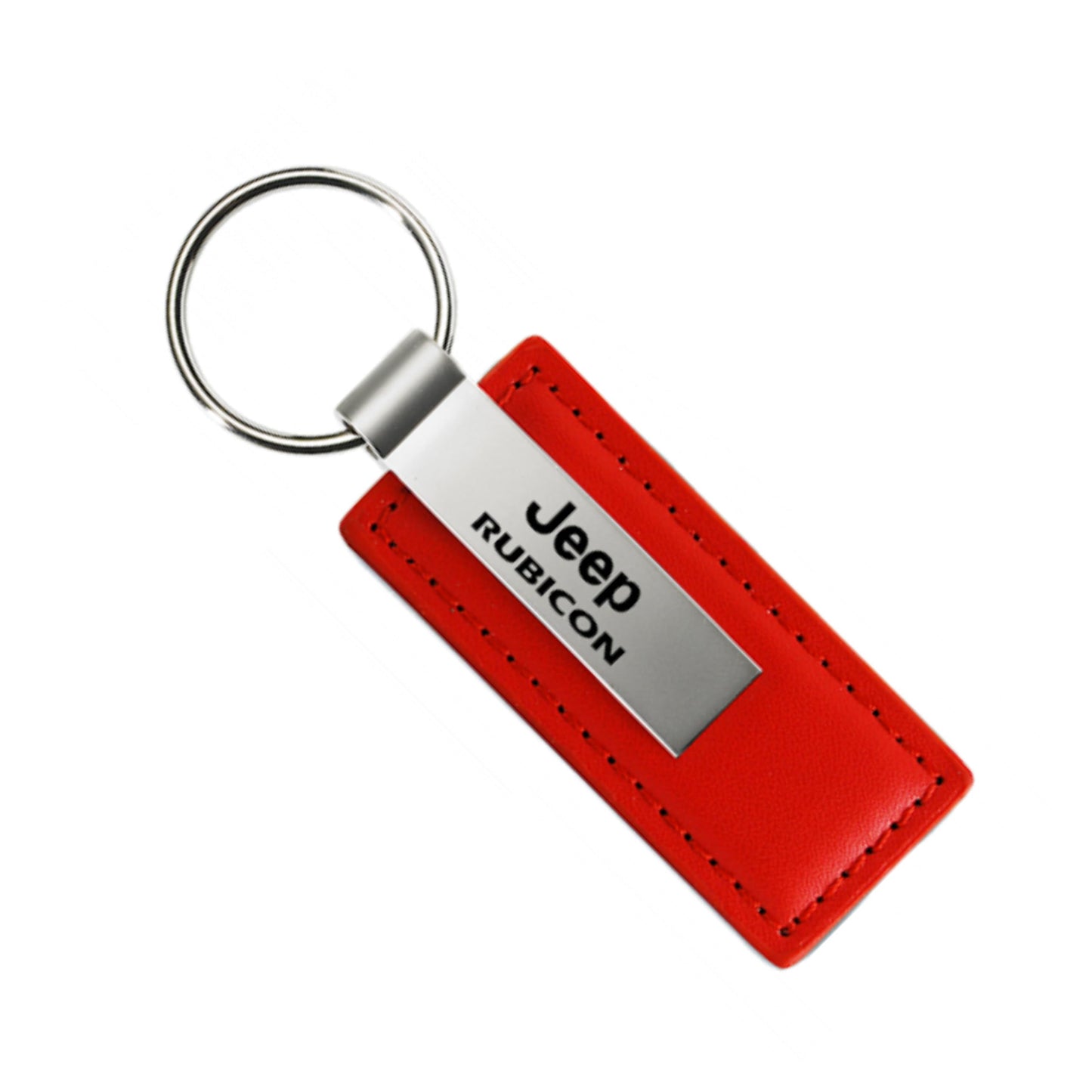 AU-TOMOTIVE GOLD, Inc. Officially Licensed Red Leather Key Fob for Jeep Rubicon