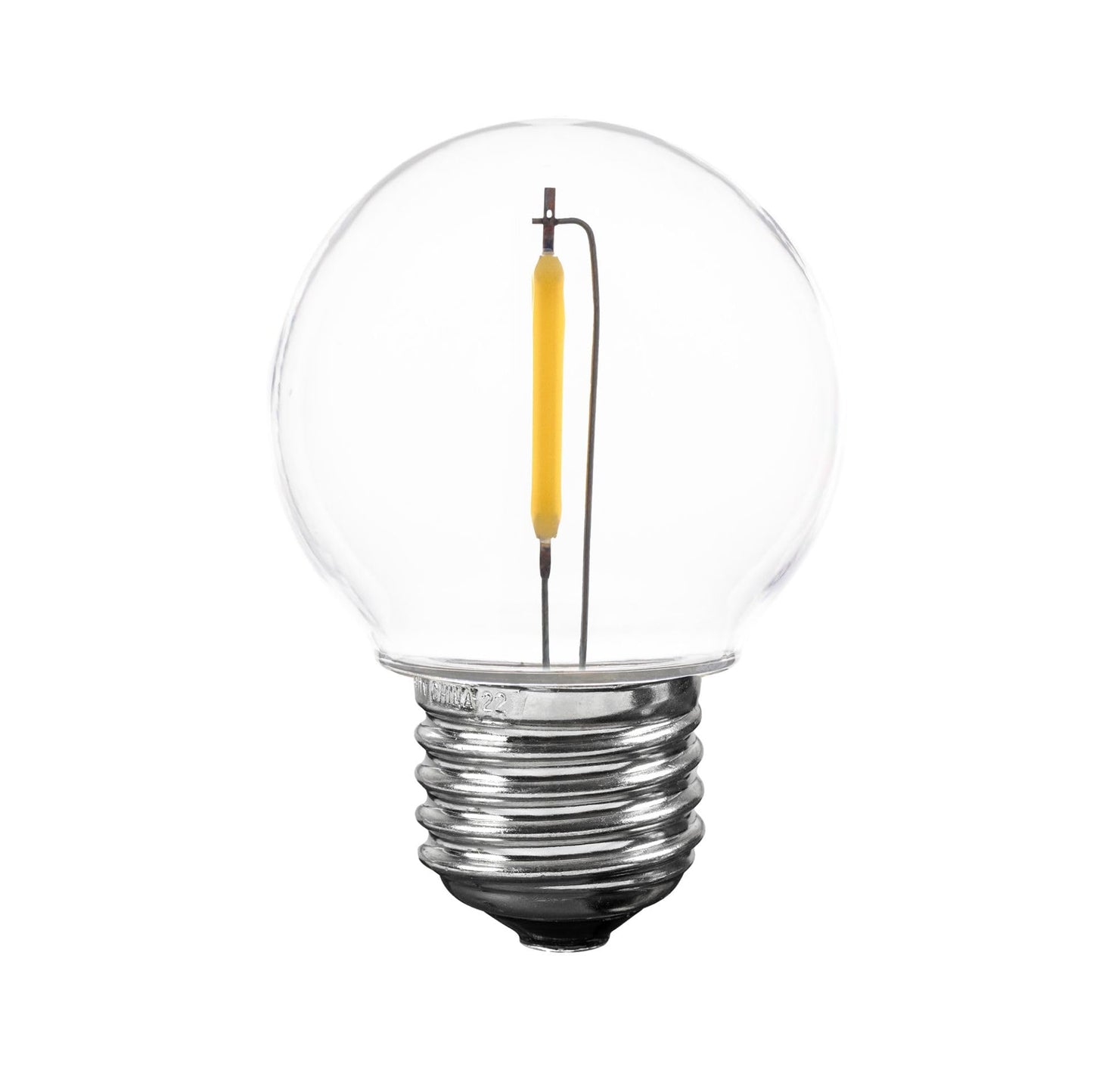 Novelty Lights 25 Pack G50 LED Light Bulbs, E26 Medium Screw Base