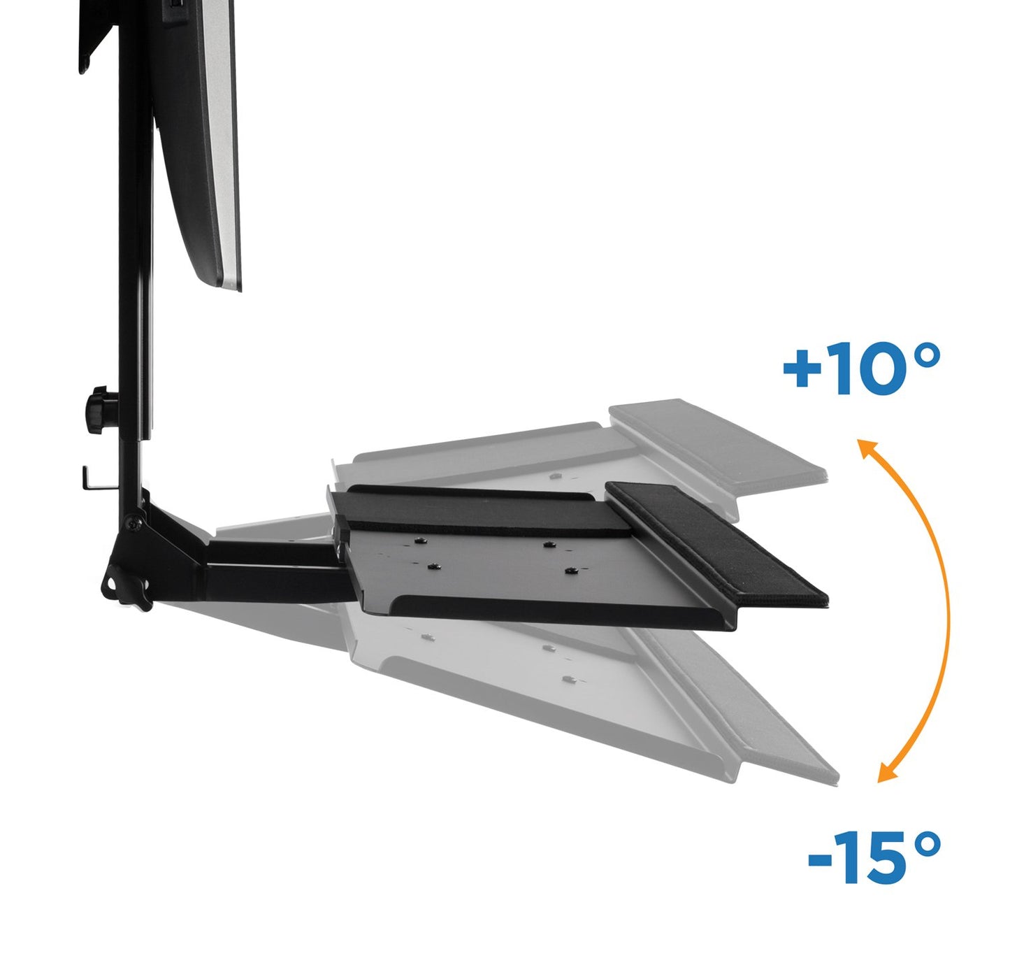 Mount-It! Monitor and Keyboard Wall Mount with CPU Holder, Height Adjustable Standing VESA Keyboard Tray, 25 Inch Wide Platform with Mouse Pad