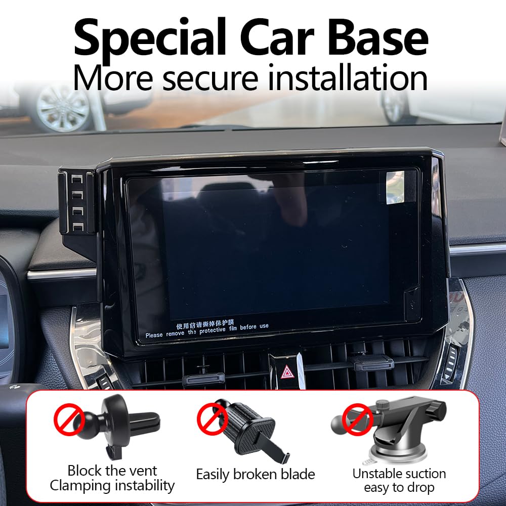 LUNQIN Car Phone Holder for Toyota Corolla 2020 2023 2024 2025 2026 Corolla Cross Hybrid 8 inch Touchscreen Auto Accessories Navigation Screen Bracket