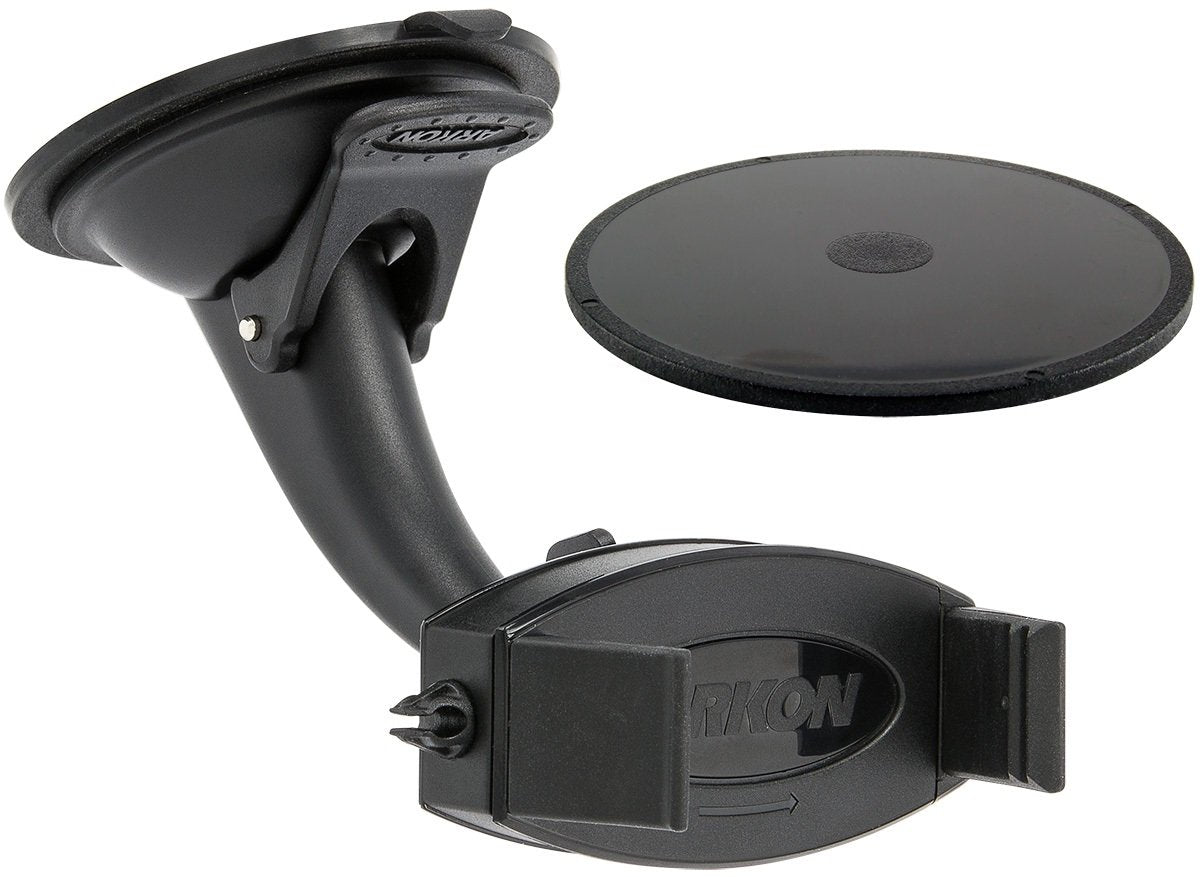 ARKON Mounts Suction Cup Phone Holder, Works on Dash and Windshield, Strong Spring-Loaded Holder, Adjustable Arm, Sticky Dash Suction, Compatible
