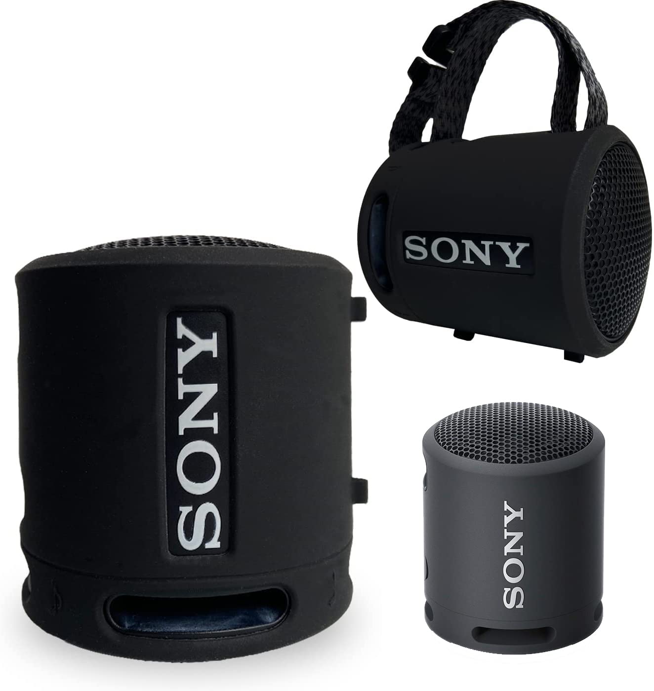 RAWECUD Silicone Cover and Hard Case for Sony SRS-XB13/XB100 Extra BASS Wireless Portable Compact Speaker, Carrying Cover Case for Sony SRS XB13