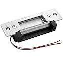 Electric Door Strike Lock ANSI Standard Heavy Duty Fail-Secure/Fail-Safe Adjustable 12V DC for Door Access Control System Cylindrical Locksets Black