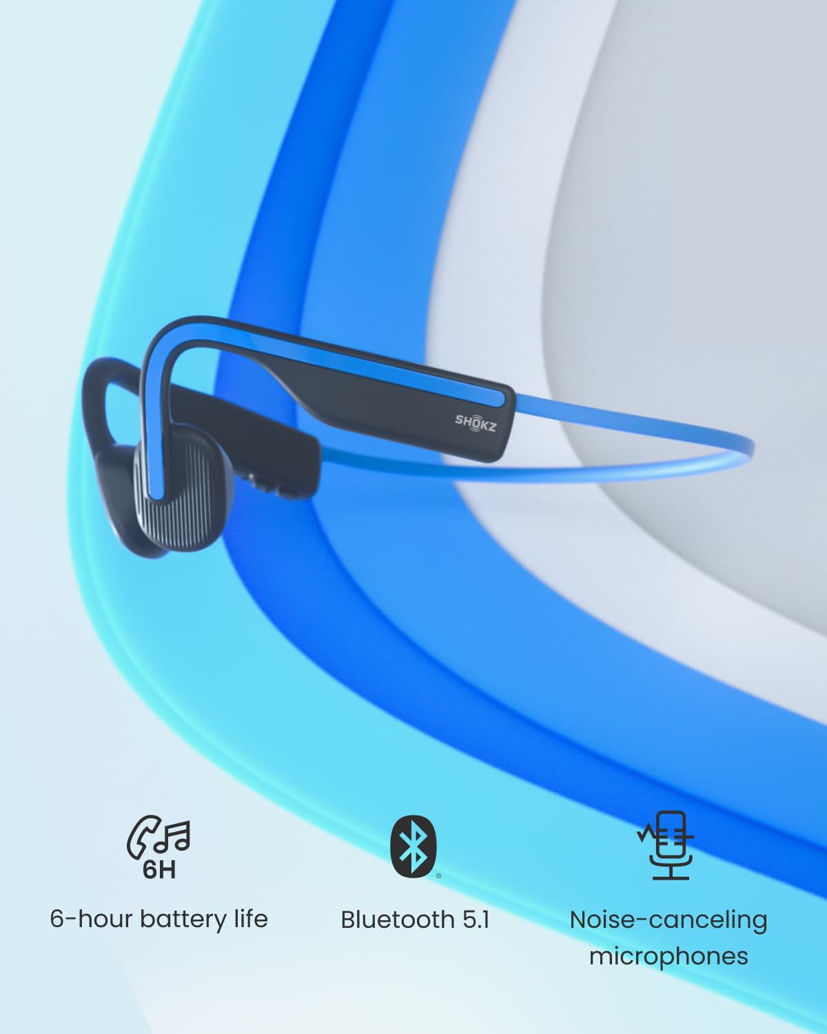 SHOKZ (AfterShokz OpenMove - Open-Ear Bluetooth Sport Headphones - Bone Conduction Wireless Earphones - Sweatproof for Running and Workouts,