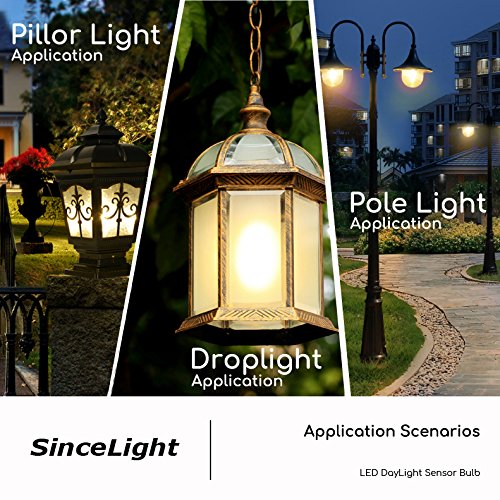 Dusk to Dawn LED Mosquito Bulb with Dual Daylight Sensor,Bug Free & ON/Off Automatic Depends On Daylight Level,9 Watt,Edison Screw E26,Pack of 2