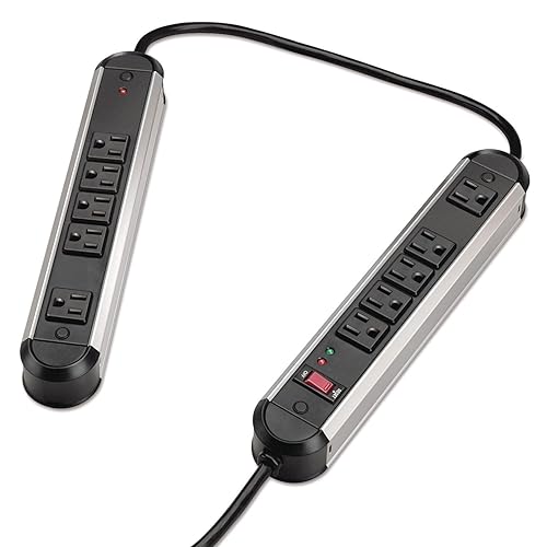Fellowes 99082 Surge Protector,1250 Joules,10 Outlets,6-Ft Cord,Black
