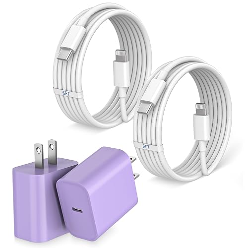 iPhone Charger Fast Charging,[Apple MFi Certified]2Pack USB C Fast Charger Block with 6FT Long USB C to Lightning Cable Quick Charging Cord Compatible