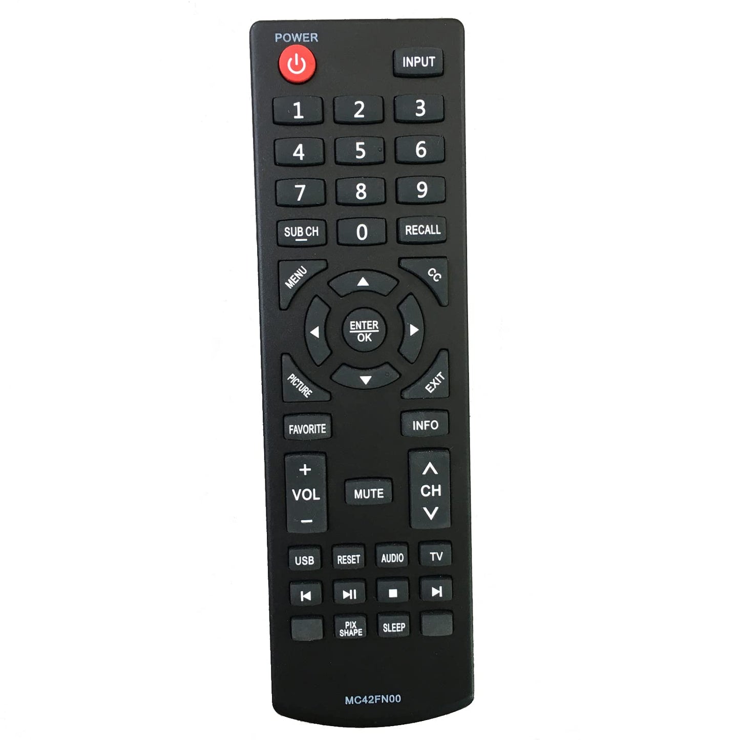 MC42FN00 sub MC42FN01 Replacement Remote Control Compatible for Sanyo TV FW24E05F FW48D25T