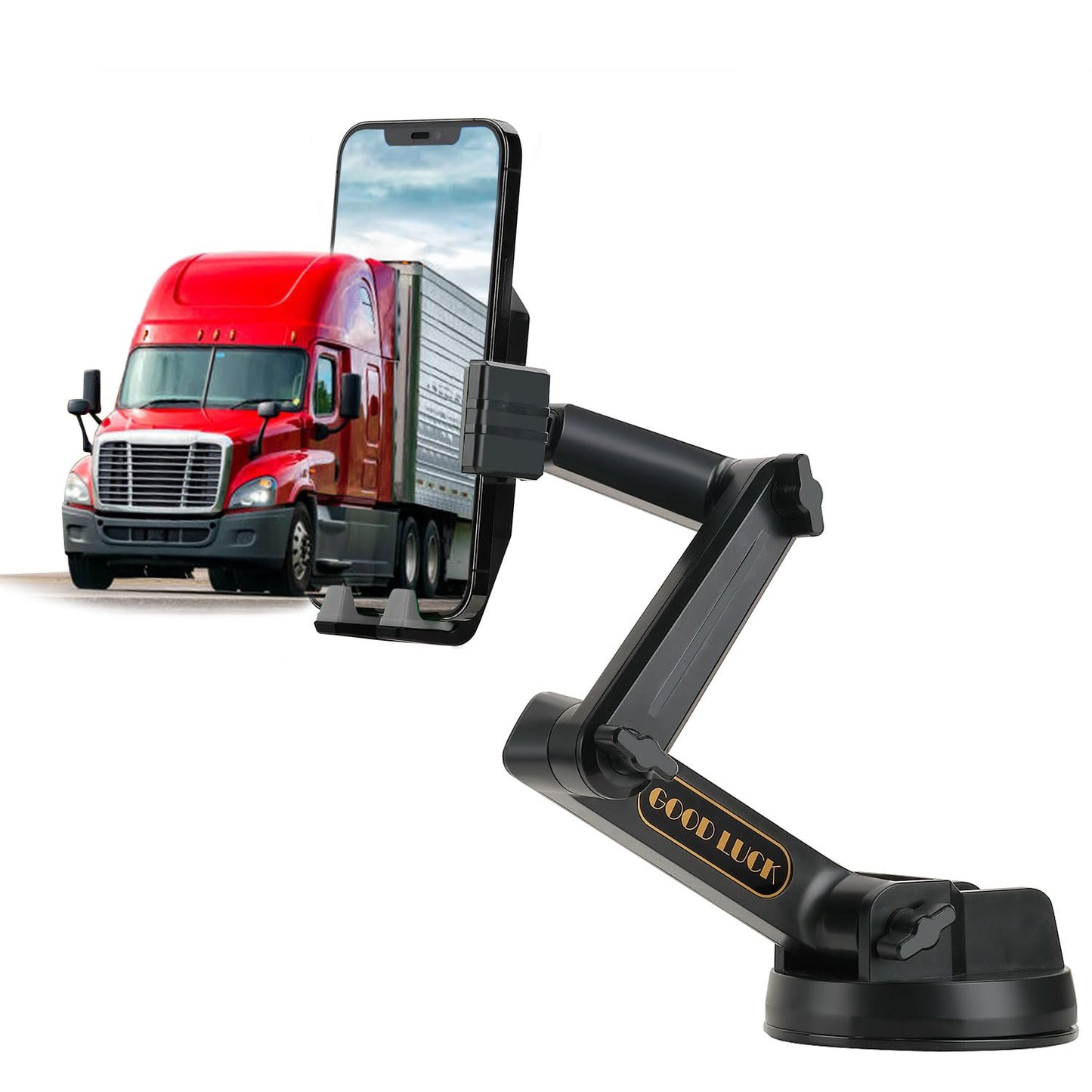 EVEMANT Phone Mount for Truck, Truck Phone Holder Mount Heavy Duty, Dashboard Windshield Phone Holder for Semi Truck, Suction Cup Phone Mount