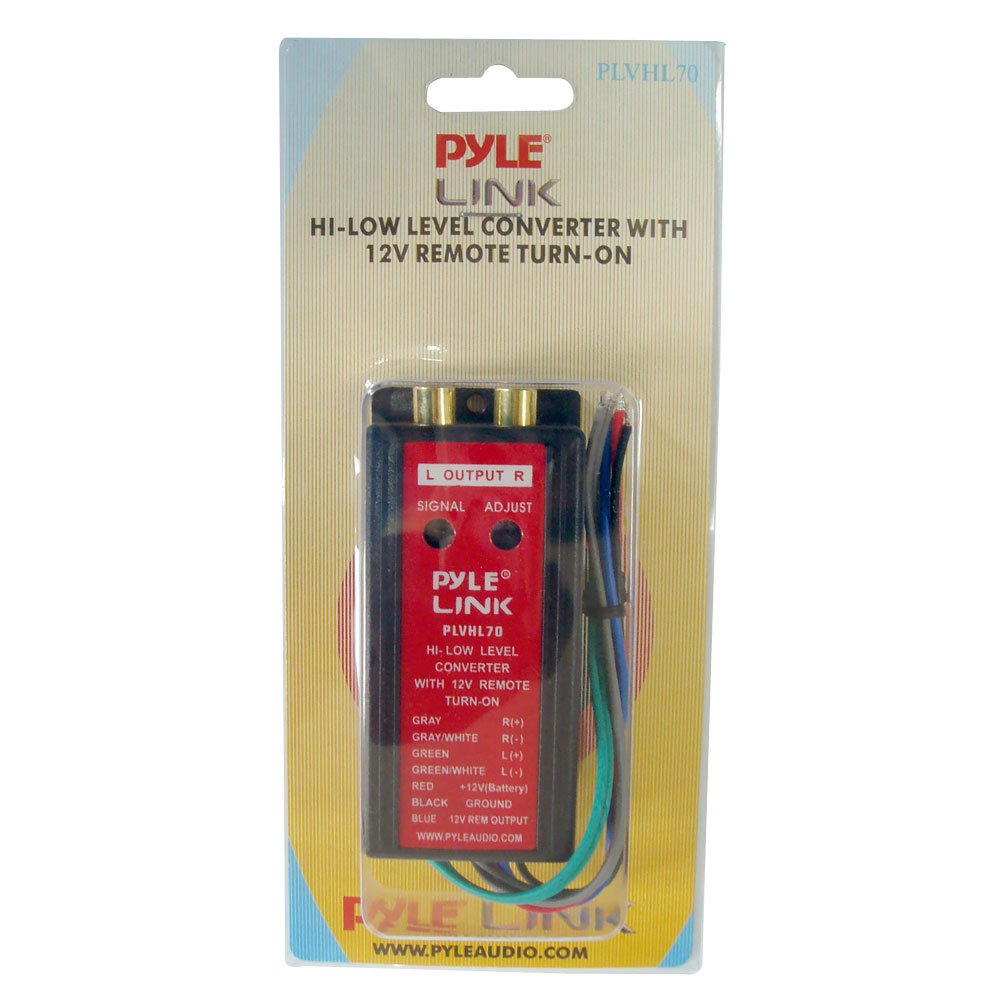 Pyle 2-Channel Hi-Level To Low-Level Converter - Auto Adjustable w/12V Remote Turn-On, Dual Channel, Full DC Isolation, Easy To Install, High-Quality…