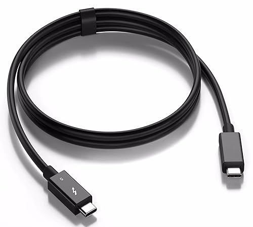 3FT Thunderbolt 5 USB C / USB4 Compatible with MacBook, iPad, iPhone 15 16, Lenovo, HP, Samsung, Dell, PC Laptop Super-Fast Charging, Video Display
