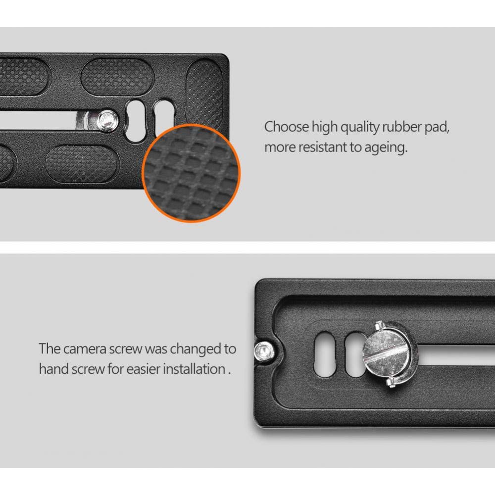 Quick Release Plate, PU100 Universal Tripod Arca Plate with 1/4inch Screw Mount 50mm Quick Release Clamp Mount Adapter Arca Swiss Standard for Monopod
