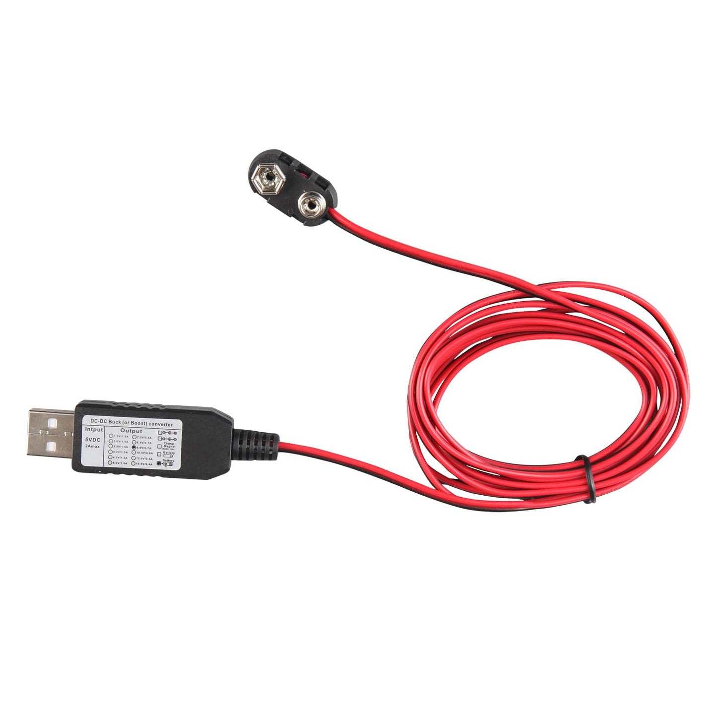 USB to 9V Battery Connector Eliminator Replace 6F22 6LR61 Power Converter Kit Connect Cable 78IN 200CM Multi for Multimeter,LED Light,Electronic…