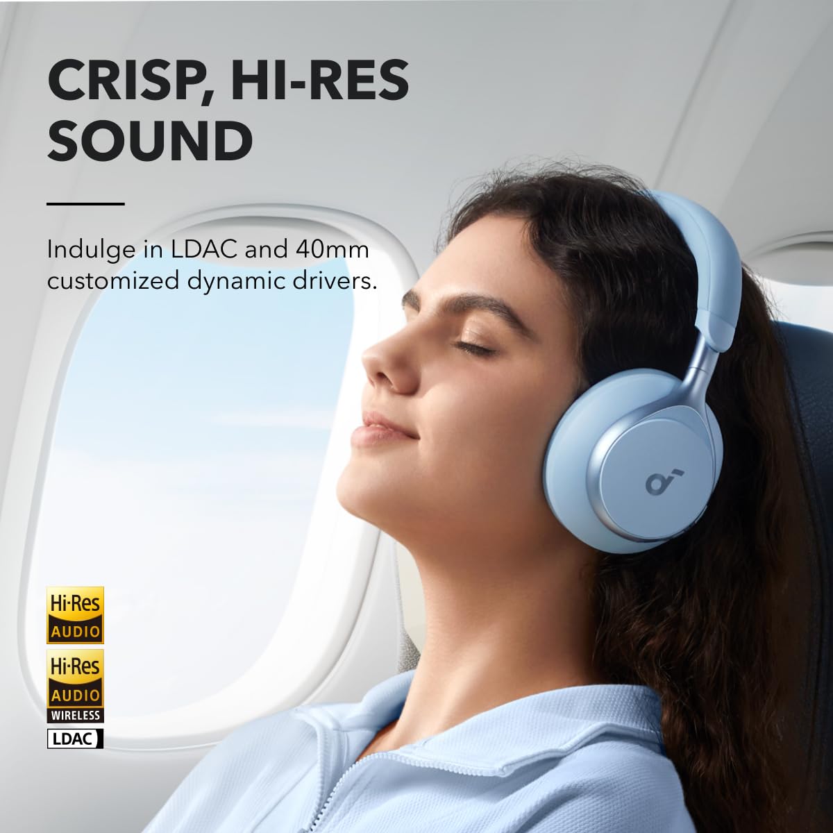 Soundcore by Anker, Space One, Active Noise Cancelling Headphones, 2X Stronger Voice Reduction, 40H ANC Playtime, App Control, LDAC Hi-Res Wireless…
